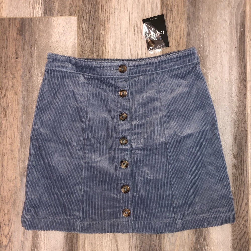 Forever21 Blue Corduroy Skirt